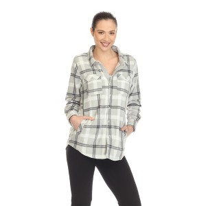 Women's Lightweight and Soft Flannel Plaid  - White Mark - 1 of 4