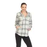 Women's Lightweight and Soft Flannel Plaid  - White Mark