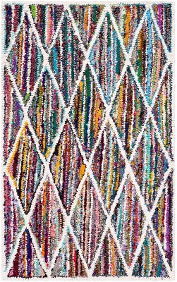 Handmade Multicolor Wool and Cotton Tufted Area Rug 2' x 3'
