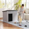 SEVOBAL Pet Crates and Houses Dog House Easy Assembly Open Roof Cleaning Weatherproof Spacious for Indoor and Outdoor, Gray, 42.87"*32.95"*31.61" - 3 of 4
