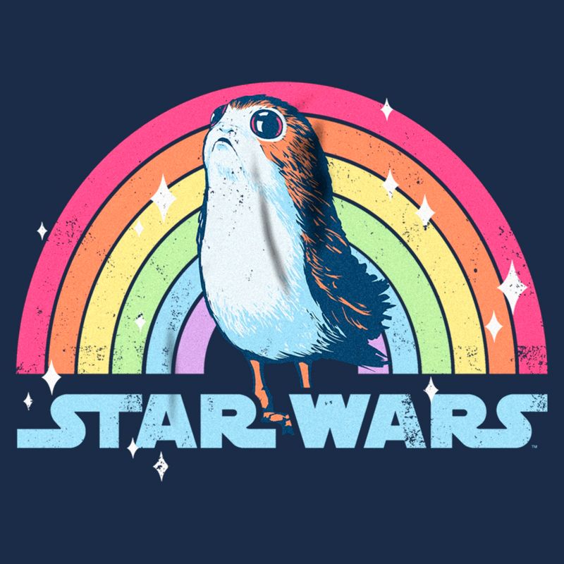 Adult Star Wars Porg Pride Rainbow Logo T-Shirt, 2 of 5