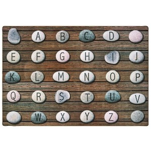 Carpets for Kids Alphabet Stones Seating Learning Rug, Rectangle - 1 of 4