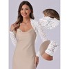 Allegra K Women's Floral Lace Ruffle Long Sleeve Open Front Cropped Cardigan - 2 of 4