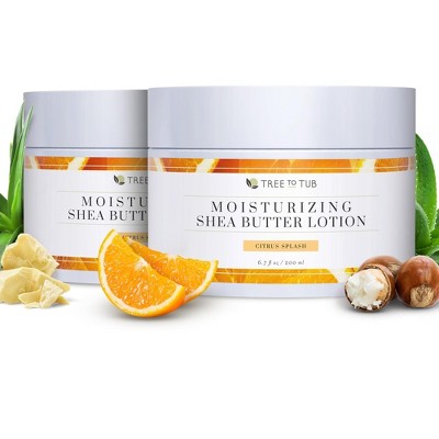 Tree To Tub Shea Body Butter for Dry, Sensitive Skin - Moisturizing Body Cream for Women & Men, Hydrating Body Lotion Moisturizer (Pack of 2)