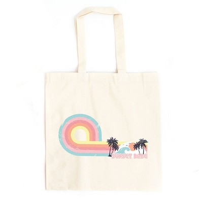 City Creek Prints Sunset Babe Canvas Tote Bag - 15x16 - Natural