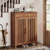 Tribesigns 5-Tier Shoe Cabinet, Freestanding Shoe Storage Cabinet with Louvered Doors, Wood Shoe Rack with Adjustable Shelf - 4 of 4