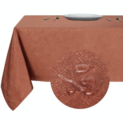 Spice Diamond Textured Spill Proof Rectangular Fabric Tablecloth