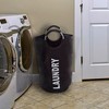 Laundry Hamper, Large Collapsible Canvas Clothes Basket with Round Handles for Convenient Carrying by Hastings Home (For Home, Nursery and Dorms) - 2 of 4
