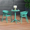 WestinTrends Playa 3-Piece Outdoor Resin Patio Bistro Table Set with Stackable Patio Dining Side Chairs, Turquoise - 2 of 4