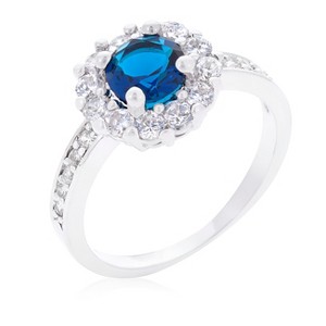 Slickblue 2.1 Ct Round Cut Classic Halo Ring for Women in Rhodium Plated, in 6 Color Options, Sizes 5-10 - 1 of 4