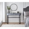 39"W Mirrored Makeup Vanity Desk Vanity Table Dressing Table Versatile Desk with 2 Drawers and Stainless Steel Base, Silver/Gray-ModernLuxe - 2 of 4