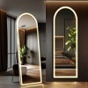 3 Color Lighting Mirror with LED Lights, 60"x16" Lighted Floor Standing Mirror with Stand - 2 of 4