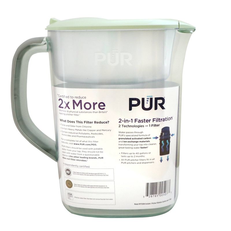 PUR 7 Cup Water Pitcher Filtration System Lime PPT700L, 5 of 6