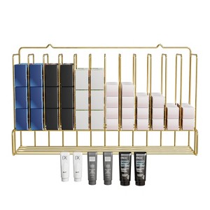 Professional Wall Mounted Metal Salon Hair Color Dye Tube Organizer Storage Rack Black - 1 of 4