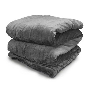 AENKYO Heated Blanket 72"L x 84"W - 6 Heat Settings with Timer, Fast Heating, ETL Certified Throw Blanket, Machine Washable - Gray - 1 of 4