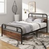 Costway Metal Platform Bed Frame Industrial Headboard Mattress Foundation - 2 of 4