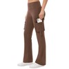 Mid Waisted Yoga Cargo Pants for Women Stretch Bootcut Casual Pants - 4 of 4