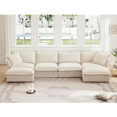 NicBex Couches for Living Room Single Deep Seat Sofa Couch Fabric Slip-covered Armchair with 1 Big Back Cushion and 2 Big Toss Pillows