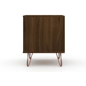 Gulches 20" Mid-Century Modern Nightstand, Chestnut Brown MDF 2-Drawer Side Table with Metal Legs, 11Lb Capacity Drawers for Bedroom Storage & Display - 1 of 4