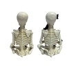 Transpac Light Up Yoga Skeleton Figurines Set of 2 Decorative Halloween Tabletop Decor Battery Operated White Resin - 4 of 4