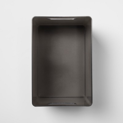 Large 9 x 6 x 6.5 Bathroom Organizer Bin with Handles Black