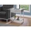 Monarch Specialties Accent Table Side End Nightstand Lamp Storage Drawer Living Room Bedroom Metal Laminate Grey Chrome Contemporary Modern - 2 of 4