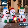Joyfy 6 FT Long Christmas Inflatable Decoration, 3 Pack Snowman with Campfire Inflatable with LED for Xmas Party Indoor Outdoor Garden Lawn Decoration - 3 of 4