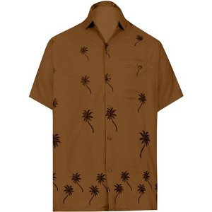 LA LEELA Men's Hawaiian Shirt Fashion Button Down Short Sleeves Holidays Aloha Party Casual Tops Summer Beaches Shirts for Mens - 1 of 4