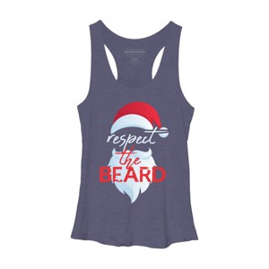Women's Design By Humans respect the beard santa claus funny christmas By iLCreative Racerback Tank Top - 1 of 3