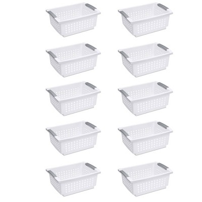 Sterilite Medium Plastic Stackable Storage Organizer Basket Bin, White (10  Pack), 1 Piece - Harris Teeter