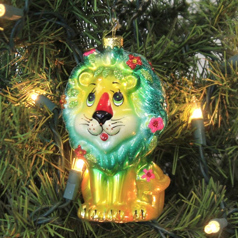 Cody Foster 4.25 In Retro Lion Kitsch Spring Easter Floral Tree Ornaments, 2 of 4