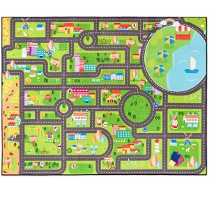 Sorbus 60"x79" City Roads Themed Washable Rug for Kids - For playrooms, classrooms, and bedrooms - 1 of 4