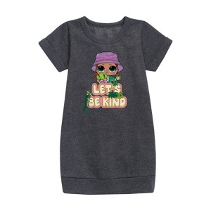 Girls' - LOL Surprise! - Let's Be Kind to Plants Graphic Short Sleeve Fleece Dress - 1 of 3
