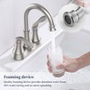 PAGED Bathroom Faucet with 360 Degree High Arc Swivel Spout, 2-Handle Centerset Vanity Sink Faucet with Pop-up Drain & Supply Hoses - 4 of 4