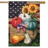 Patriotic Pumpkins Autumn House Flag Sunflowers USA 28" x 40" Briarwood Lane - 2 of 4