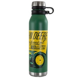 John Deere 25.5 Ounce Stainless Steel Thermal Bottle in Green with Cap and Carry Loop - 1 of 4