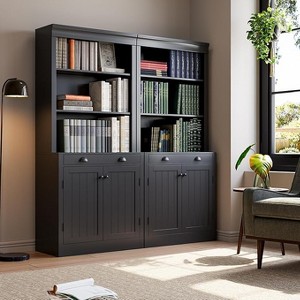 2 backlit bookshelves without three layers of gray - 1 of 1