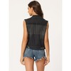 Allegra K Women's Tassel Sleeveless Button Down Denim Vest - 4 of 4