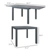 NicBex 82.7" Expandable Outdoor Dining Table,Modern Rectangle Aluminum Patio Table with Expandable Design for 6-8 Person,Outdoor Furniture,Gray - 3 of 4
