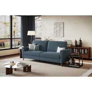 84-Inch Comfy Loveseat Sofa Couch, Wood Legs, Mid Century Modern Sofa Couch, Thick Cushion and Bolster Pillows for Living Room - 1 of 4