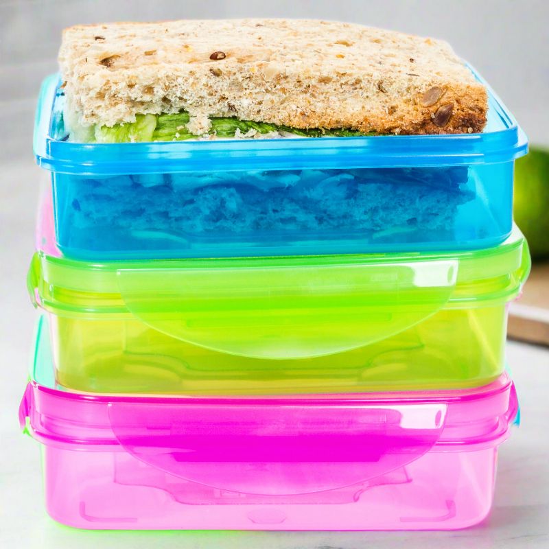 Lexi Home Colorful Plastic Sandwich Container Set with Lids (3-Pack), 4 of 7