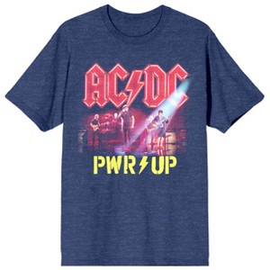 ACDC PWR UP Concert Art Women's Navy Heather Crew Neck Short Sleeve Tee - 1 of 3