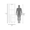 Gulches 10 Bottle Corner Wine Cabinet with Single Door Storage, 2 Superior Shelves Natural Oak and Black Finish Ready to Assemble, Eco Friendly - 3 of 4
