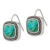 Chisel Stainless Steel Antiqued and Polished Imitation Turquoise Shepherd Hook Earrings - 3 of 4