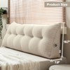 Bekrvio Teddy Velvet Headboard Pillow with Side Pocket, Soft Wedge Backrest Cushion with Removable Cover for Bed & Sofa,Twin/Queen/King - 3 of 4