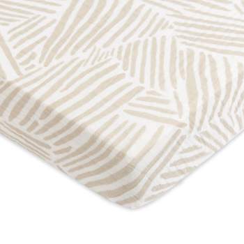 Babyletto Oat Stripe Muslin Mini Crib Sheet
