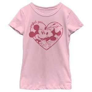 Girl's Mickey & Friends The Perfect Pair Heart T-Shirt - 1 of 4