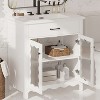 ORRD 31" White Bathroom Vanity with Tempered Glass Top and Soft-Close Doors - 2 of 4
