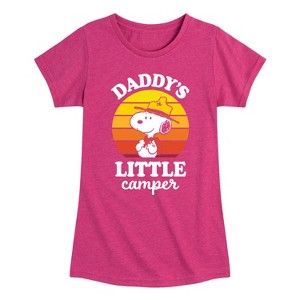 Girls' - Peanuts - Daddy's Little Camper Fitted Short Sleeve Graphic T-Shirt - 1 of 4