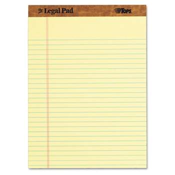 TOPS "The Legal Pad" Ruled Perforated Pads 8 1/2 x 11 3/4 Canary 50 Sheets Dozen 7532
